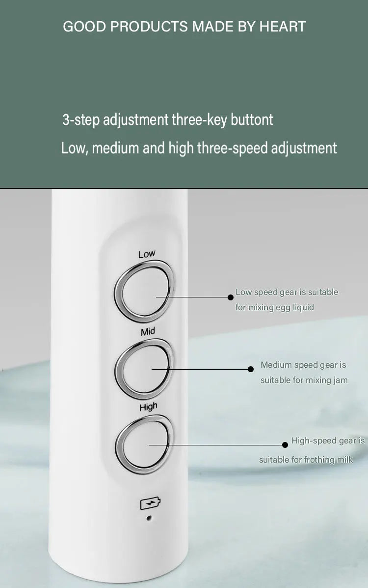 3 In 1 Portable Rechargeable Milk Frother - Hilkon