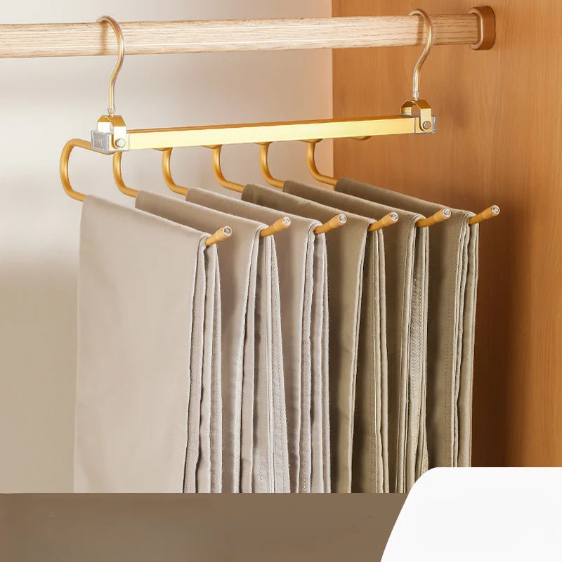 Aluminum Pants Hangers - 6 Layers - Hilkon