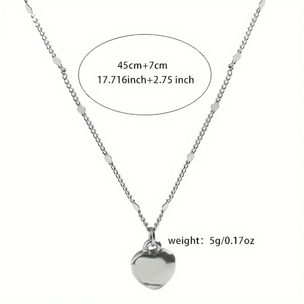 Elegant Love Heart Pendant Necklace | Gold or Silver Color