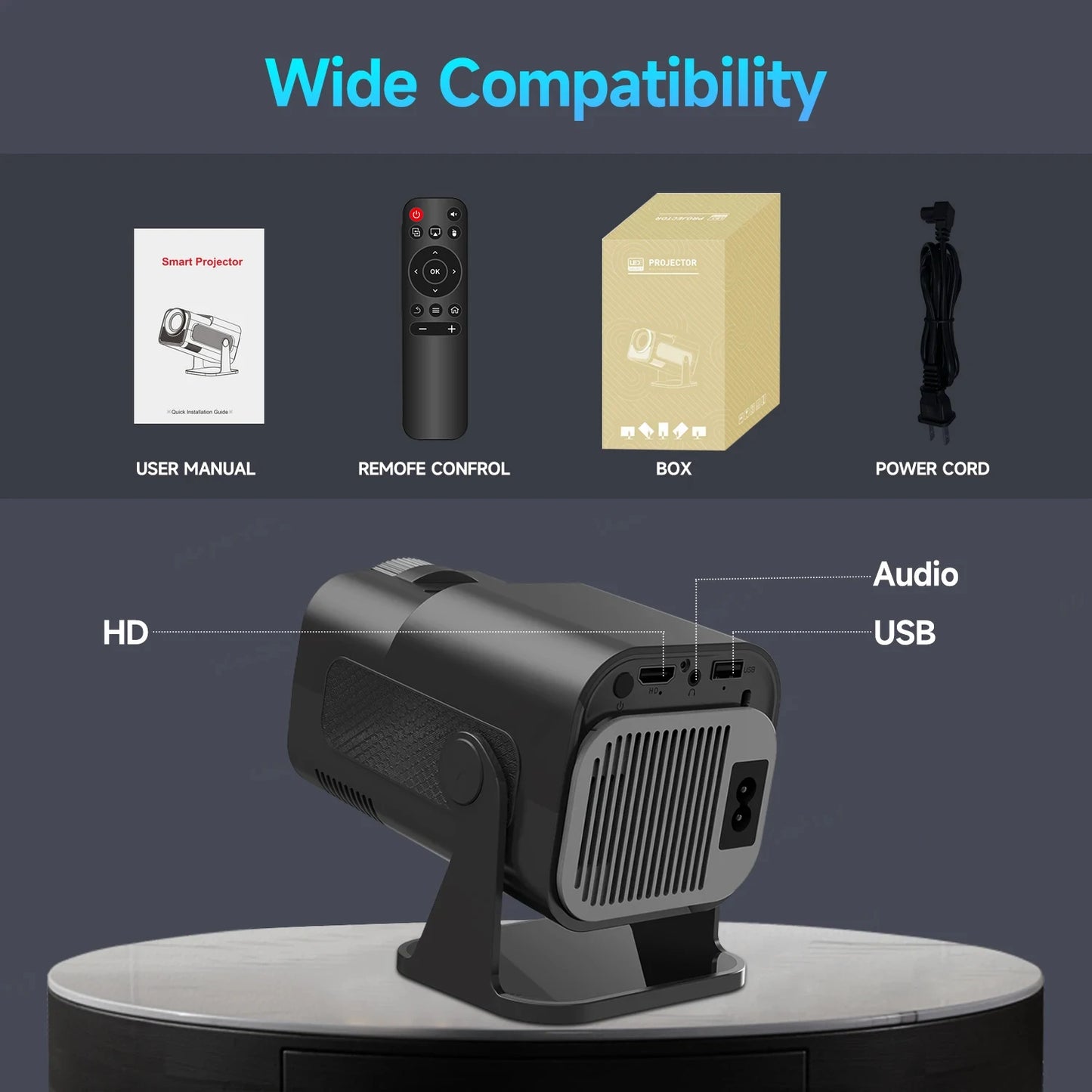 Magcubic Mini Native 720P 4K Projector - Hilkon