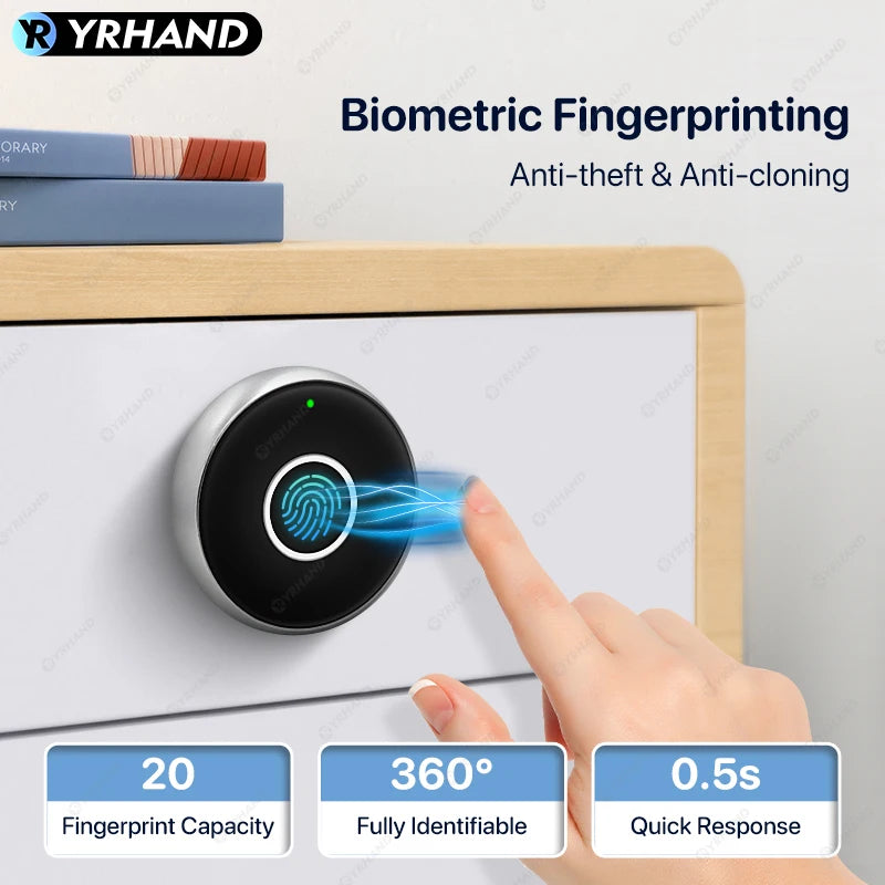 YRHAND Keyless Fingerprint Drawer Cabinet lock - Hilkon