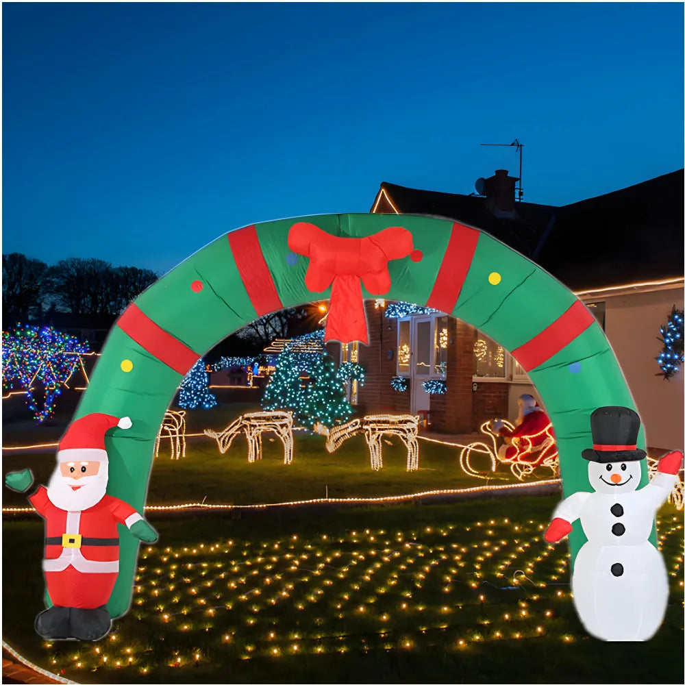 3.1M Christmas Inflatable Arch with Built-in Led - Hilkon
