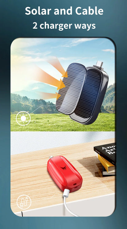 1200mAh Mini Power Bank Solar Keychain - Hilkon