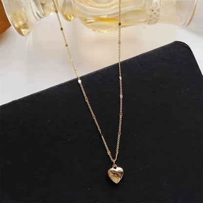 Elegant Love Heart Pendant Necklace | Gold or Silver Color