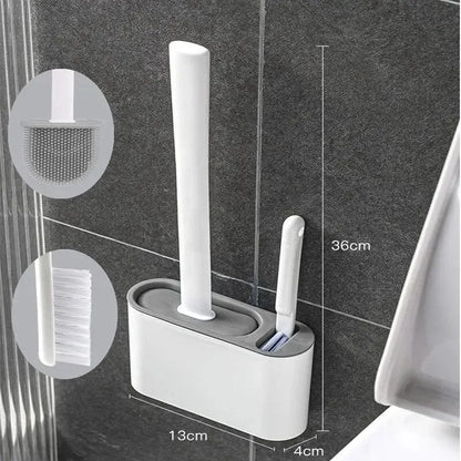 Wall Mounted Silicone Toilet Brush - Hilkon
