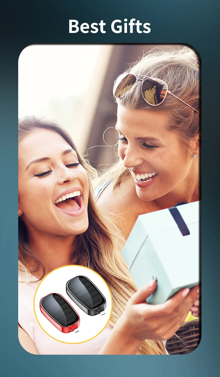 1200mAh Mini Power Bank Solar Keychain - Hilkon