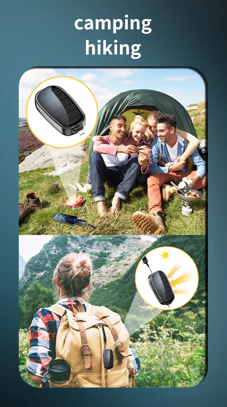 1200mAh Mini Power Bank Solar Keychain - Hilkon