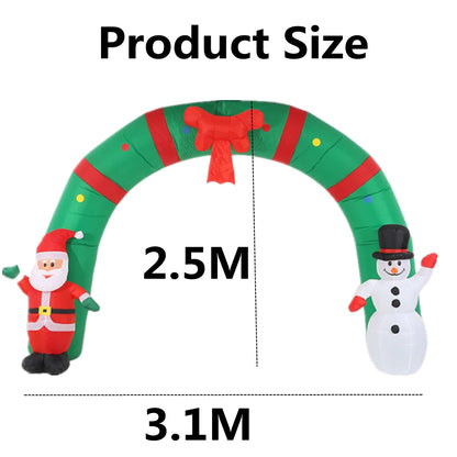 3.1M Christmas Inflatable Arch with Built-in Led - Hilkon