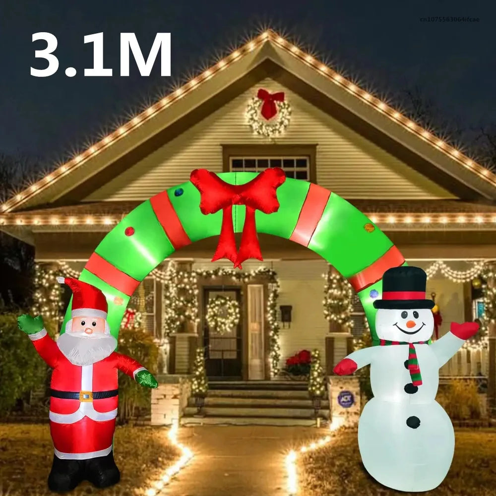 3.1M Christmas Inflatable Arch with Built-in Led - Hilkon