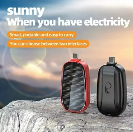 1200mAh Mini Power Bank Solar Keychain - Hilkon