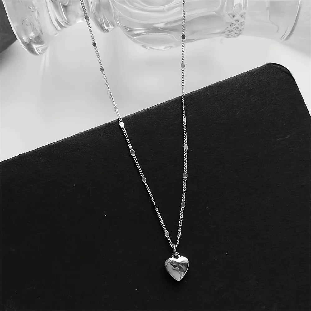 Elegant Love Heart Pendant Necklace | Gold or Silver Color