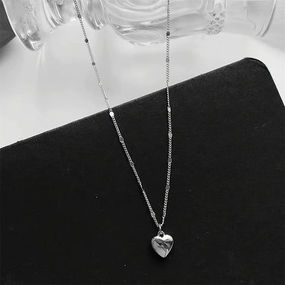 Elegant Love Heart Pendant Necklace | Gold or Silver Color