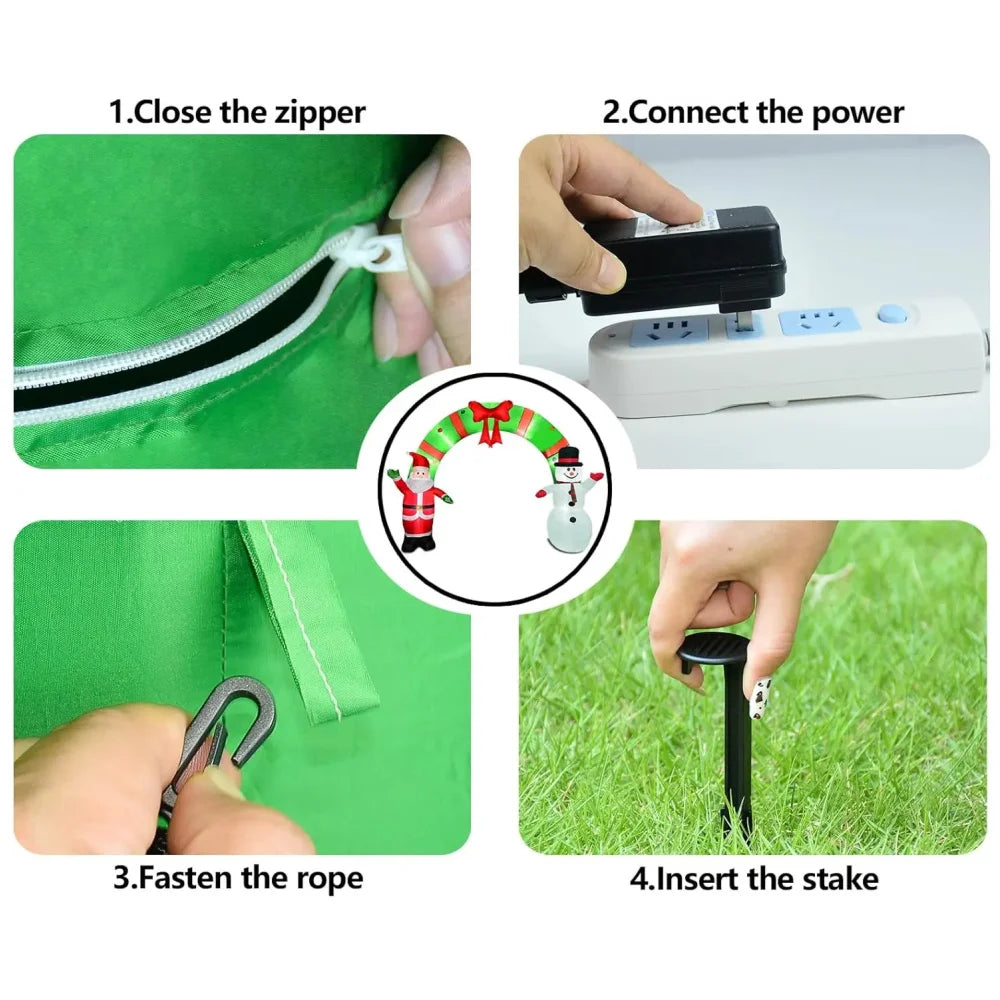 3.1M Christmas Inflatable Arch with Built-in Led - Hilkon