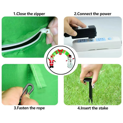 3.1M Christmas Inflatable Arch with Built-in Led - Hilkon